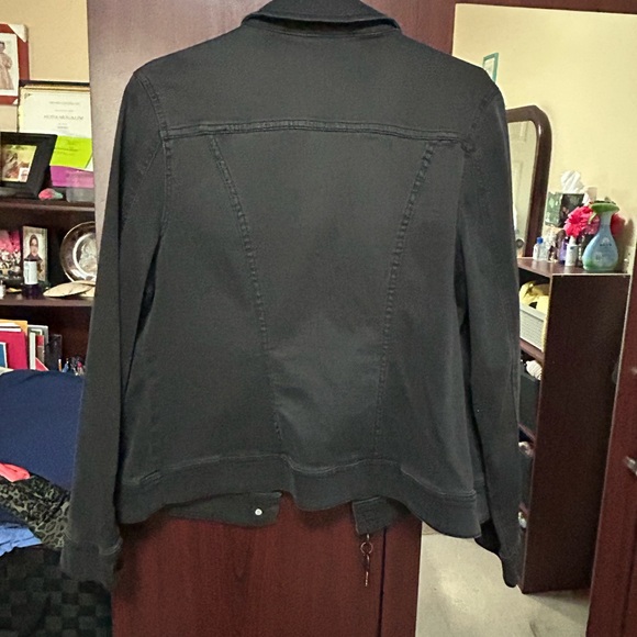 Chico's Dark Gray Jean Jacket - Picture 1 of 10